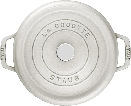 Miniatura 9 de staub La Cocotte Redondo 40501-412 Pico Cocotte Campagne redondo 9.4 pulgadas (9.4 in) Grande, fundición ambas manos, olla esmaltada, compatible