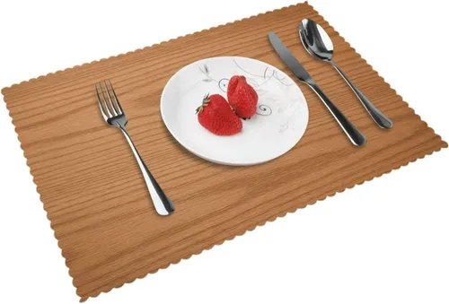 Miniatura 14 de Rectangular Placemats Set of 4, Heat Resistant Cucumber Printed Kitchen Dining Table Mats