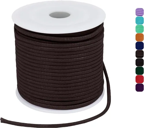 Miniatura 54 de CAMAL Cuerda de cera de 0.069 pulgadas para hacer pulseras, hilo encerado de 23 yardas para joyería y pulsera, cordón encerado para manualidades