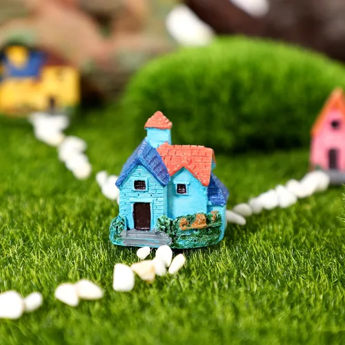 Miniatura 9 de TINKSKY 4 piezas de casa de muñecas en miniatura, bonsái, manualidades, jardín, resina, paisaje, bricolaje, decoración de villa, regalo