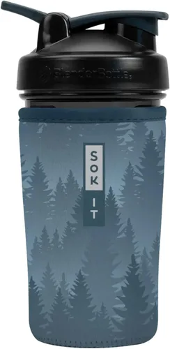 Miniatura 13 de Sok It BotlSok Botella Mezcladora de Proteínas con Funda Aislante de Neopreno (Floral Abstracto, Se Ajusta a Mezcladoras de 24oz)