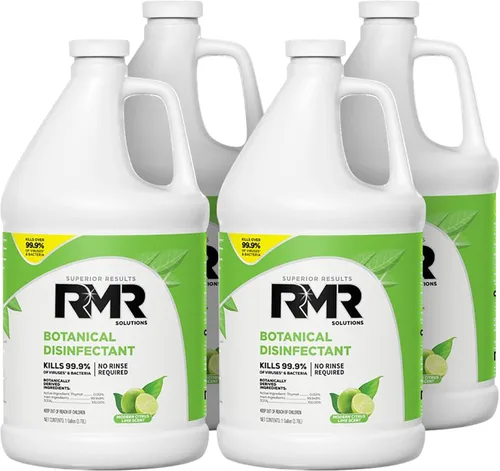 RMR Brands Desinfectante botánico y limpiador, mata el 99% de las bacterias y virus domésticos, registrado por la EPA, un galón, paquete de 4