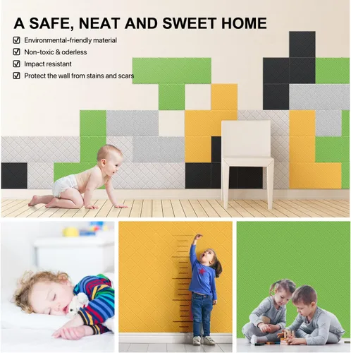 Miniatura 2 de Kuchoow Paquete de 12 paneles de pared insonorizados, autoadhesivos, paneles acústicos, paneles de absorción de sonido, paneles a prueba de sonido