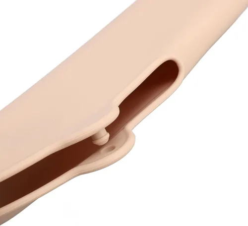 Miniatura 5 de Soporte de cepillo de maquillaje de silicona, 2 unidades, organizador de cosméticos de viaje con clip seguro y diseño a prueba de polvo, Marrón