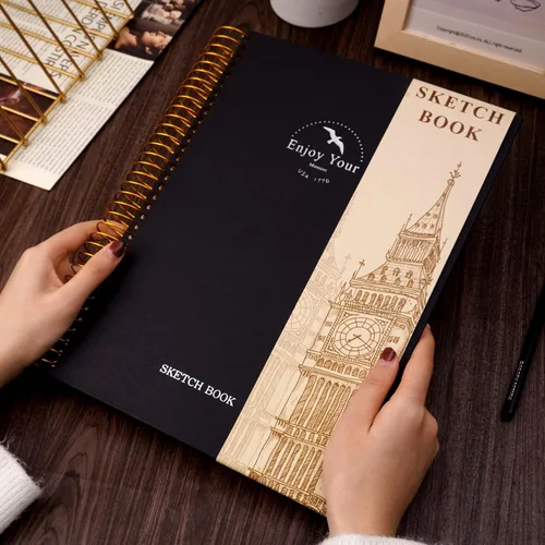 Miniatura 9 de FLYING EAGLE Cuaderno de bocetos de tapa dura para dibujar de 8.5 x 11 pulgadas, cuaderno de bocetos en espiral para adultos, mujeres y niños