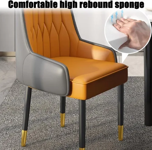 Miniatura 6 de YVYKFZD Juego de 2/4 sillas de comedor, sillas de cocina con respaldo y patas de metal, silla de comedor de piel sintética, silla auxiliar cómoda