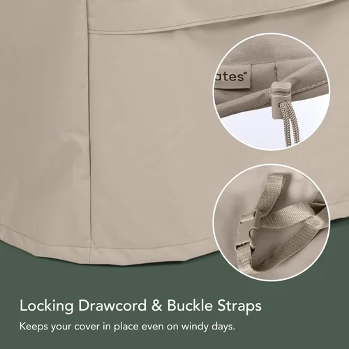 Miniatura 6 de Covermates Prestige - Funda para silla de exterior, 900D resistente al agua, protección para muebles de patio con dobladillo con cordón, correas