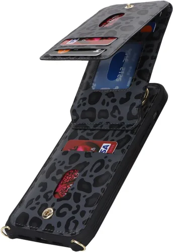 Miniatura 4 de Funda para iPhone 13 Pro Max con tarjetero para mujer, para iPhone 13 Pro Max, cartera con correa y ranuras para tarjetas de crédito, bandolera