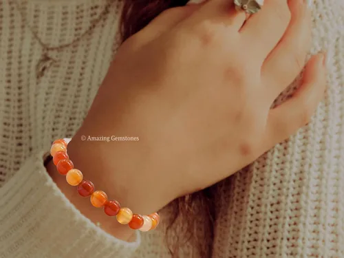 Miniatura 373 de Amazing Gemstone Pulsera de cristal para mujeres y hombres, pulsera de cristal curativo de protección, pulsera elástica con cuentas de piedras