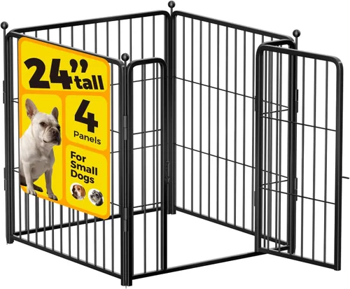 Miniatura 15 de Corralito para perros de 36 pulgadas, 8 paneles para uso en interiores y exteriores, valla de metal resistente para mascotas con estacas