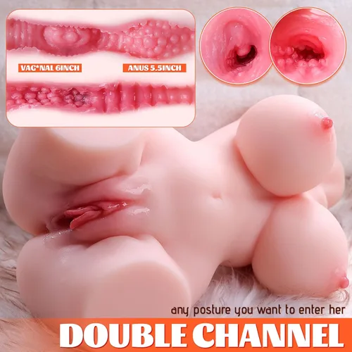Miniatura 8 de Muñeca sexual para hombres, muñeca sexual masculina realista con pechos grandes, glúteos suaves apretados, vagina doble 3D y canal anal para hombre