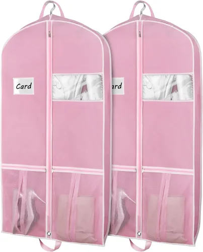 Miniatura 11 de Zilink Bolsa para trajes de 43 pulgadas Bolsas para trajes de viaje con bolsillos Funda transpirable para vestidos y trajes para almacenamiento