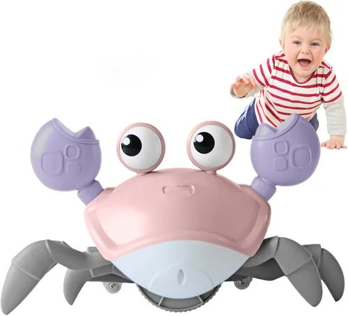Juguetes de Cangrejo para Bebés que Gatean, Juguetes de Criaturas Fantásticas, Juguetes Sensoriales para Bebés, Juguetes para Acostarse y Aprender,
