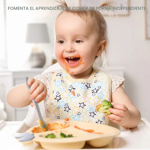 Miniatura 6 de Cucharas de silicona para alimentación de bebé, cucharas de bebé para primera etapa, cucharas de bebé para bebés, punta suave fácil para las encías