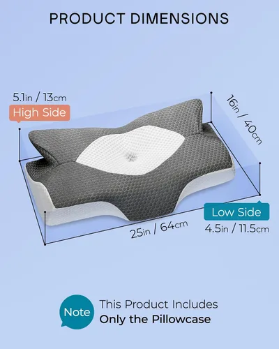 Miniatura 3 de Elviros Funda de almohada cervical de espuma viscoelástica (gris oscuro)