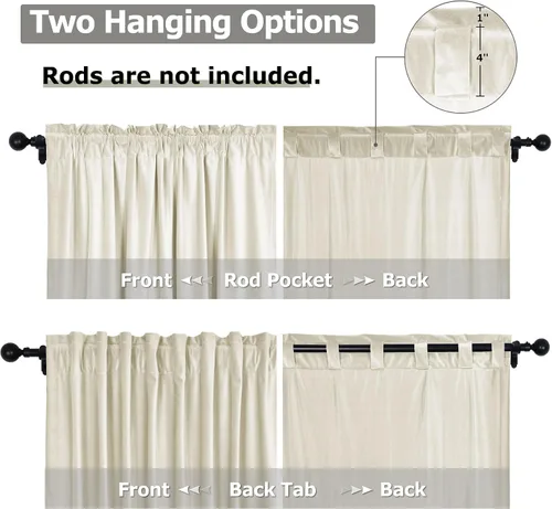 Miniatura 7 de Frelement Cortinas de terciopelo de felpa para sala de estar, dormitorio, cortinas de oscurecimiento de habitación, cortinas con pestaña trasera