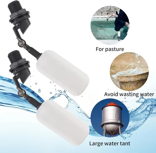 Miniatura 4 de Cxztxcl Válvula de flotador, llenador automático de sistema de agua de 1/2 pulgada, brazo ajustable para estanques, válvula de bola flotante