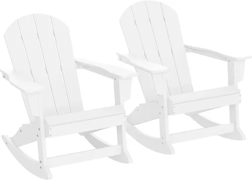 Miniatura 186 de WestinTrends Silla mecedora Malibu de poliéster para exterior/patio Adirondack, Negra