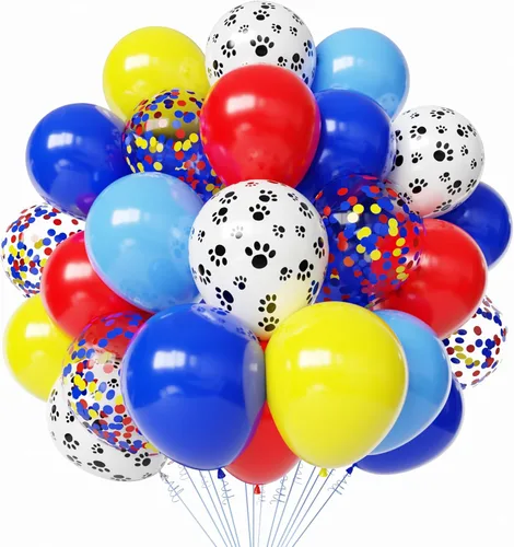 Miniatura 13 de Globos de látex rojos y negros, paquete de 50 globos de fiesta de confeti de 12 pulgadas, negro, blanco, rojo, con cintas para cumpleaños