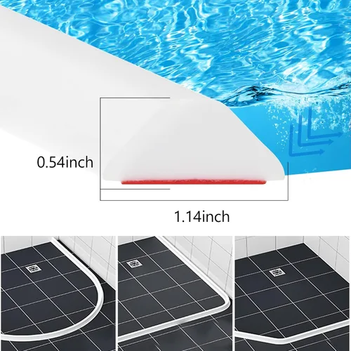 Miniatura 2 de Duzzy Presa de agua plegable para regadera de 39 pulgadas (99.06 cm), sistema de retención que mantiene el agua dentro del umbral, separación