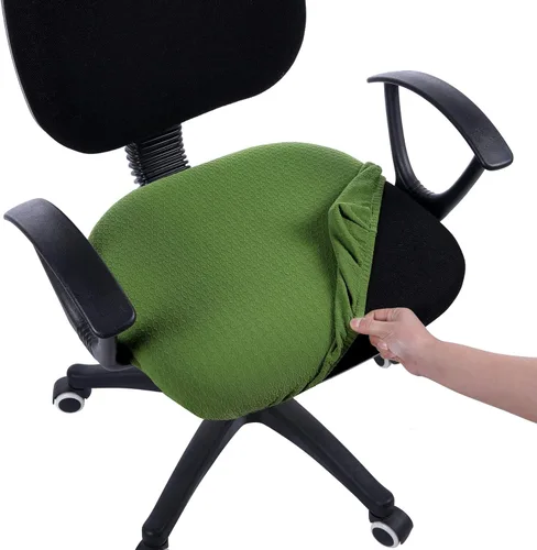 Miniatura 45 de Smiry - Fundas de asiento elásticas para silla de oficina con diseño jacquard, desmontables, lavables, antipolvo, protectores para cojines de silla