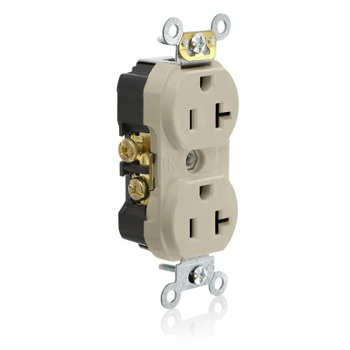 Miniatura 3 de Leviton Receptáculo dúplex resistente a manipulaciones, 20 amperios, 125 voltios, cable lateral, grado de especificaciones comerciales, sin Blanco