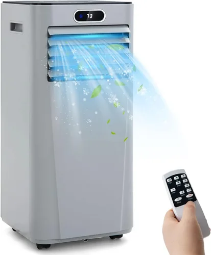 Miniatura 8 de PETSITE Aire acondicionado portátil, unidad de refrigeración de CA 3 en 1 deshumidificadora, función de ventilador y enfriador de aire, control