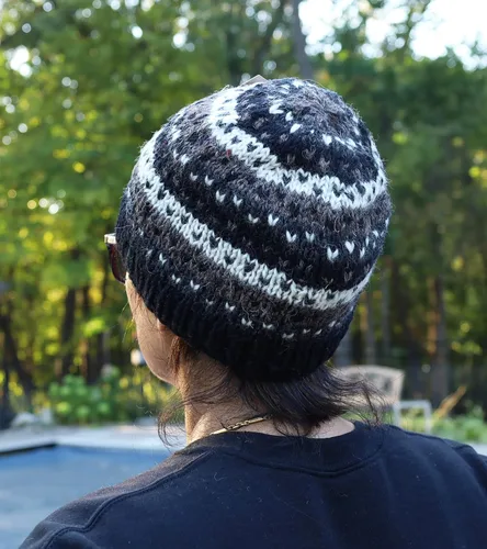 Miniatura 3 de KayJayStyles Nepal Gorro de punto a mano con calavera de lana de esquí