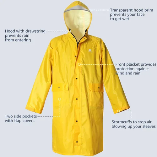 Miniatura 5 de Anyoo Poncho de lluvia con capucha, impermeable, ligero, para hombres, mujeres y adultos, con bolsillo para senderismo, camping, actividades al aire