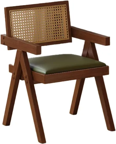 Miniatura 14 de YVYKFZD Juego de sillas de comedor de ratán, sillas de comedor de madera, sillas de cocina con respaldo tejido, sillón tapizado, silla auxiliar