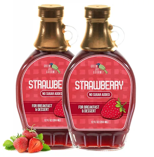 Miniatura 5 de Green Jay Gourmet Jarabe de arándanos sin azúcar, jarabe de desayuno premium sin azúcar con arándanos frescos y jugo de limón, jarabe de panqueques