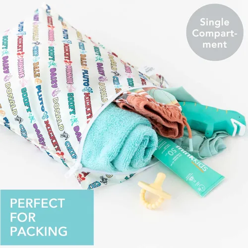 Miniatura 2 de Bumkins Disney - Bolsa húmeda impermeable para bebé, viajes, traje de baño, pañal de tela, piezas de bomba, piscina, playa, ropa de gimnasio