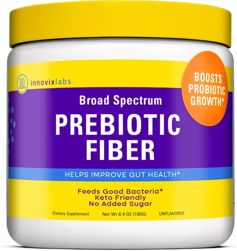 InnovixLabs Polvo de fibra prebiótica para la salud digestiva e intestinal, suplemento de alta fibra para mujeres y hombres, fabricado con raíz de