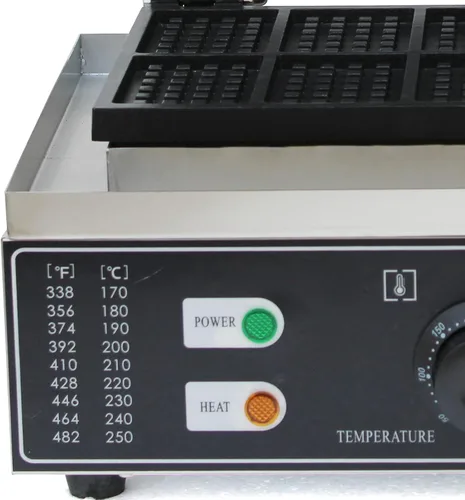 Miniatura 6 de Máquina de gofres eléctrica comercial de 1500 W, máquina antiadherente de acero inoxidable 90,572.0 °F, máquina cuadrada de 10 rebanadas