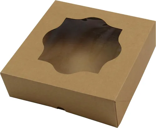 Miniatura 10 de Global Sugar Art Caja de panadería marrón de 8 x 8 x 2.5 pulgadas para tartas, galletas, pasteles, brownies, quiche y todos los productos horneados.