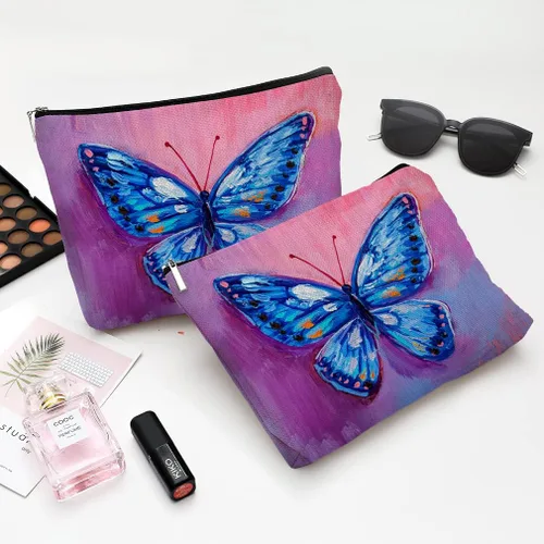 Miniatura 5 de Bolsas de cosméticos para mujer, bonita bolsa de maquillaje para monedero, bolsa de aseo de viaje, bolsa divertida con cremallera, Bolsas de Bolsas