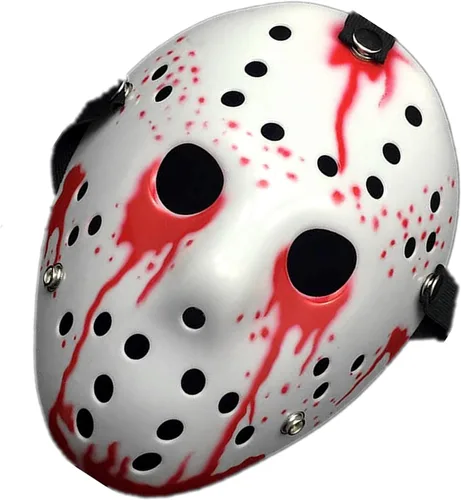JOYFISCO Máscara de Halloween Máscara de hockey de terror Máscara de fiesta de disfraces de Halloween Props Máscara de disfraz para cosplay Sangre