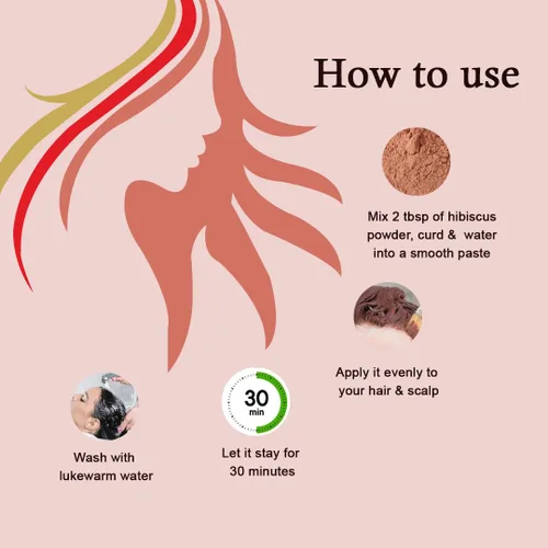 Miniatura 5 de Hibisco Puro(Rosa-sinensis) Polvo para Cabello (Limpiador suave y nutritivo) y Piel - 100 Gms