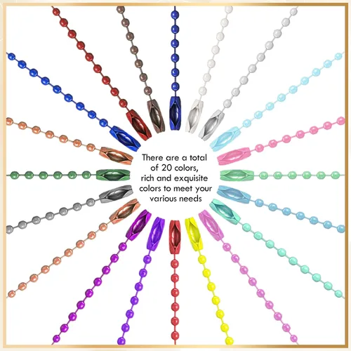 Miniatura 3 de Bucherry 100 unidades de cadena de metal para perro, cadena de eslabones a granel, cadena de 0.094 in, collar de cuentas de bola para hacer joyas