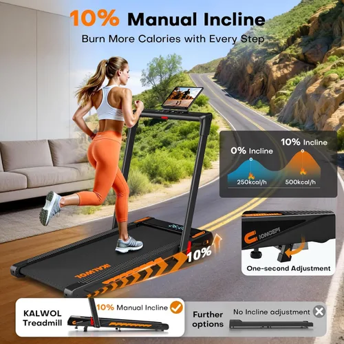 Miniatura 4 de Treadmill with Speaker, 6-in-1 7.5MPH Foldable Treadmill for Home with App Compatible, Walking Pad with 10% Incline, LED Display, 3.0HP Brushless