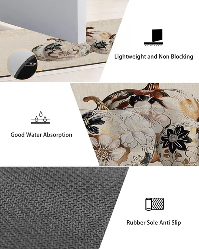 Miniatura 2 de Tapete europeo de lujo dorado para bañera, antideslizante, de secado rápido y absorbente, tierra de diatomeas, fregadero, dormitorio, cocina