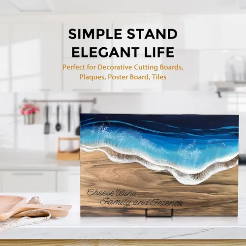 Miniatura 6 de TR-LIFE Paquete de 4 Soportes para Platos Grandes de 10 Pulgadas para Exhibición - Soporte para Platos de Metal + Soporte para Fotos + Caballetes