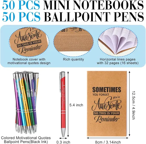 Miniatura 2 de Sabary Juego de 100 cuadernos inspiradores, mini cuadernos de bolsillo motivacionales, diarios de Navidad a granel, regalos de agradecimiento