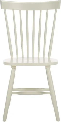 SAFAVIEH Furniture - Juego de 2 sillas de comedor Parker Spindle, color blanco roto - madera maciza - Diseño clásico de Windsor - Ideal para Blanco