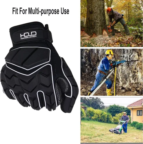 Miniatura 4 de HANDLANDY Anti Vibration Gloves, SBR Padding, TPR Protector, Mechanic Work Gloves