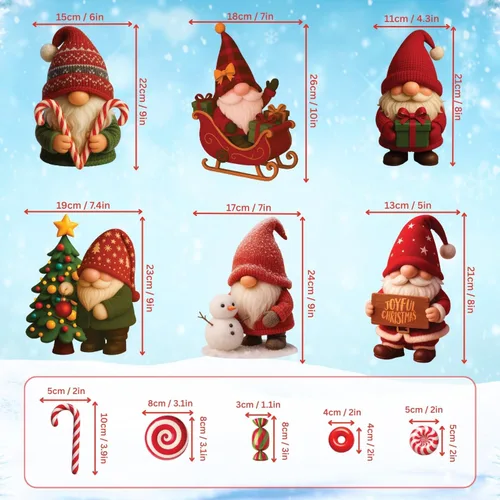 Miniatura 9 de WALPLUS Calcomanías Navideñas para Ventanas Decoraciones de Doble Cara Reutilizables Despegar y Pegar Removibles para Vidrio Sala de Estar Cuarto