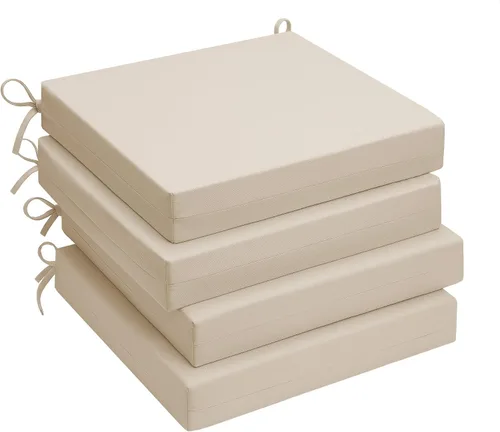 Miniatura 20 de UNIKOME Cojines para sillas de exterior, resistentes al agua, con lazos, relleno de esponja de alta densidad, cojines de asiento cuadrados