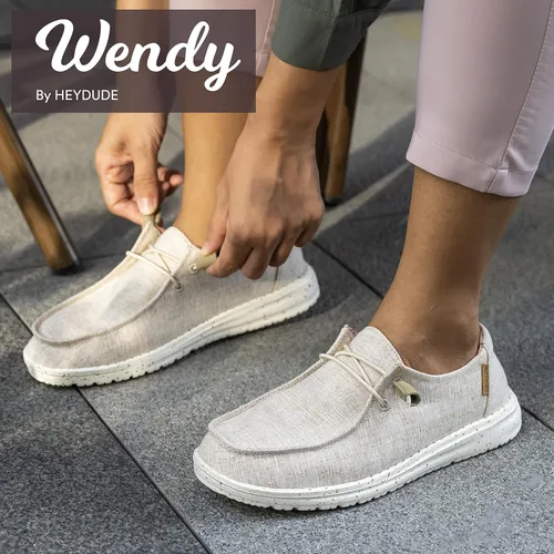 Miniatura 3 de Hey Dude - Mocasines Wendy de tela chambray para mujer