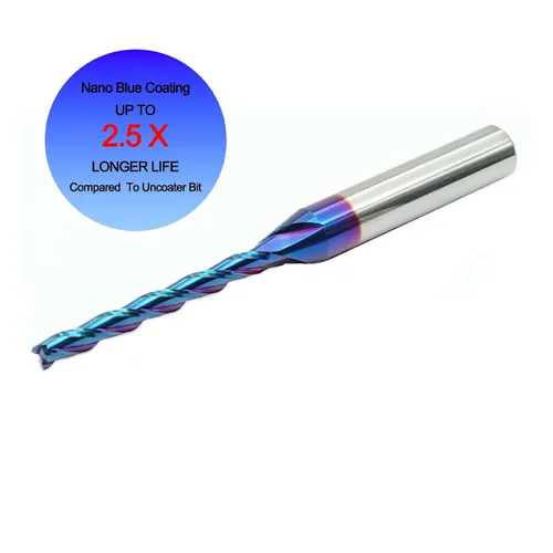 Miniatura 4 de Broca de enrutador CNC, 3 flautas de 1/8 de pulgada de diámetro de corte de 1/4 pulgadas, mango de 1/4 pulgadas, molino de extremo de carburo sólido