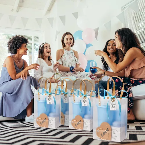 Miniatura 7 de 56 premios de baby shower para ganadores de juegos, regalos de baby shower, incluyendo vaso de plástico, cuaderno, velas perfumadas, bolígrafos Azul